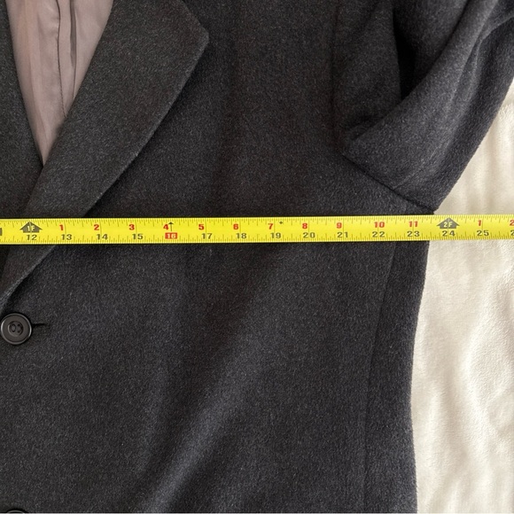 Kuppenheimer Men's Gray Cashmere Wool Blend Overcoat Trench Coat Size 47 - Picture 9 of 16